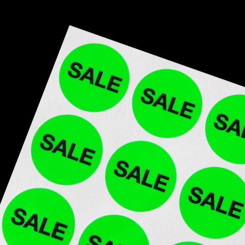 Fluorescent green vinyl stickers